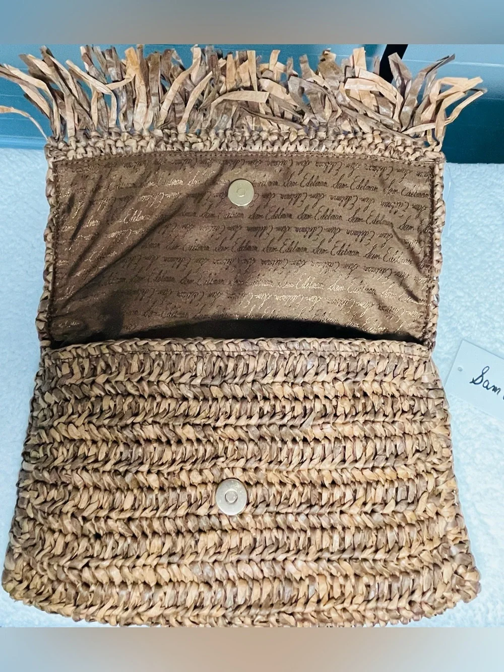 Sam Edelman Raffia Fringe Clutch Crossbody Bag – Brand New With Tags